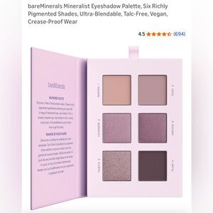 new-Bare minerals 
Heathered Eyeshadow Palette 
6 color Pastel palette